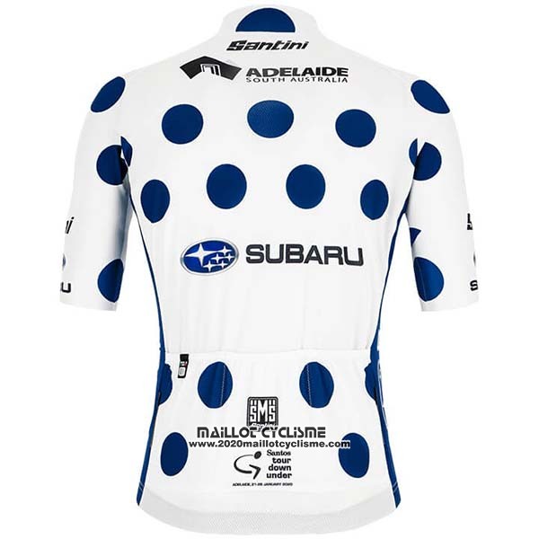 2020 Maillot Ciclismo Subaru Lider Blanc Bleu Manches Courtes et Cuissard